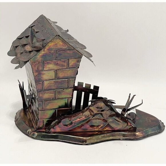 Funny Rustic Hillbilly Tin Outhouse Music Box Those Were The Days Tune Works - Picture 6 of 11